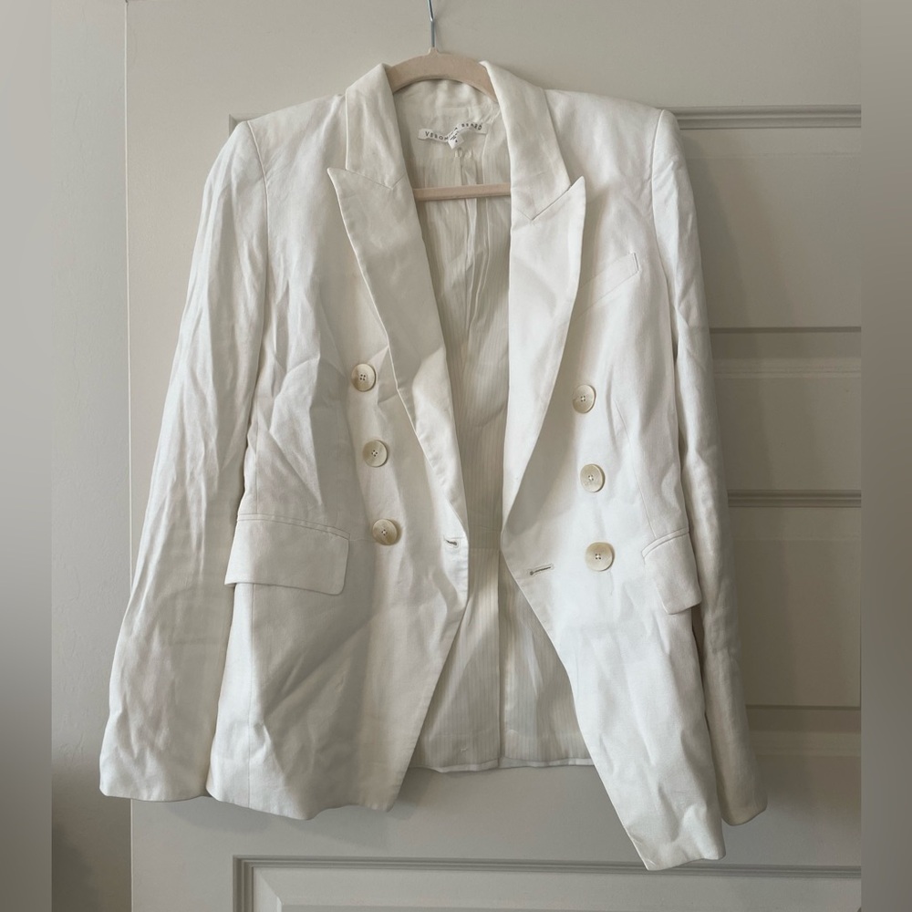 Veronica Beard Dickey White Linen Jacket, size 4.